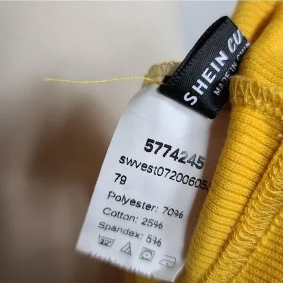 Shein Curve Scalloped Yellow Crop Top 3XL - Picture 4 of 5